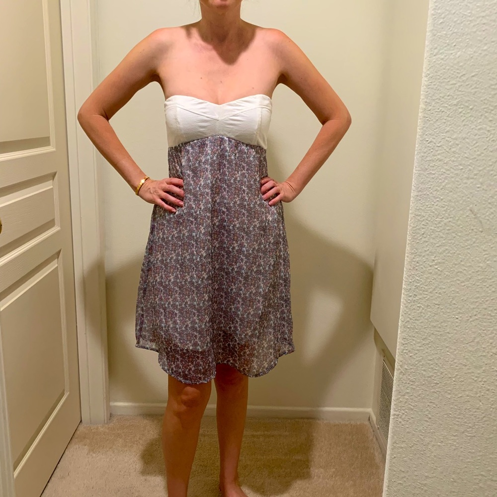 Element brand dress, white floral, size small